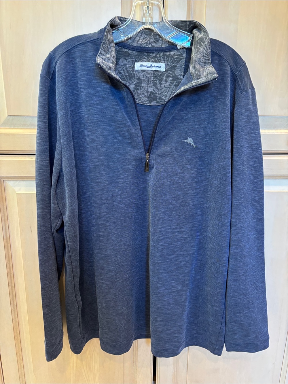 Tommy Bahama Men's Heathered Navy Quarter-Zip Pullover